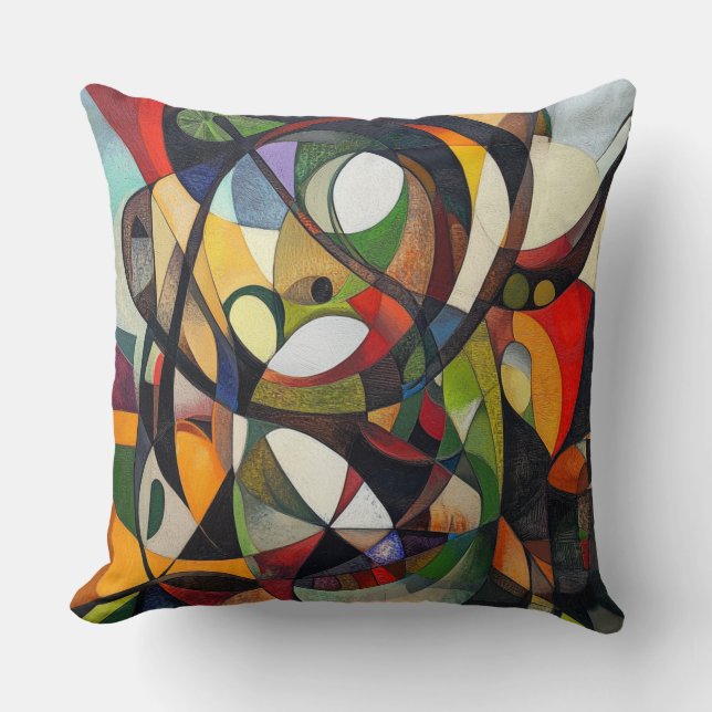 Coussin Art abstrait géométrique moderne 🎨 (Recto)