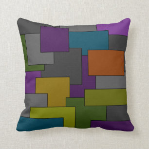 Coussin Art abstrait géométrique multicolore