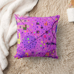 Coussin Art abstrait : Glitch violet