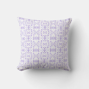 Coussin Art Abstrait Gouache Blanc Violet Firebrand