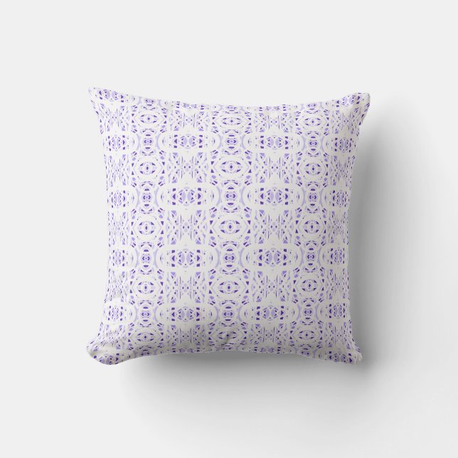 Coussin Art Abstrait Gouache Blanc Violet Firebrand (Recto)