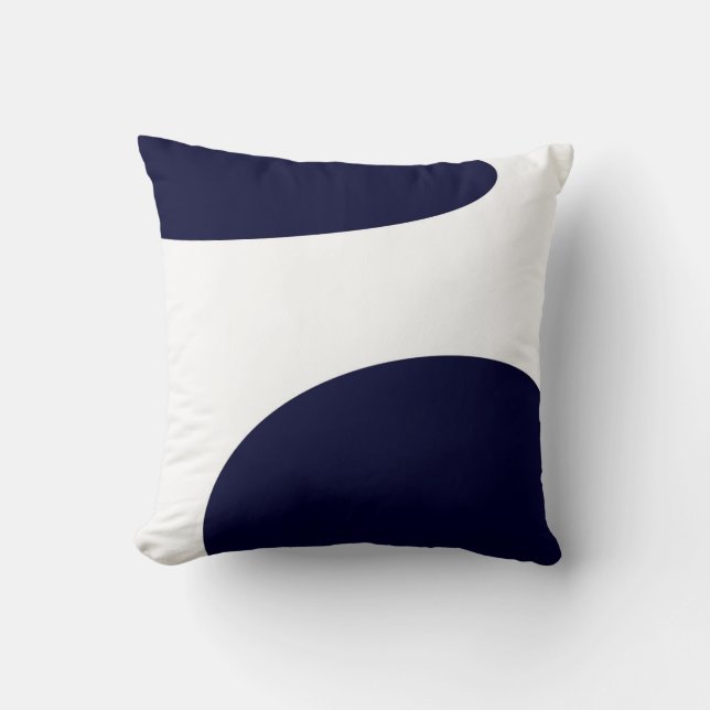 Coussin Art Abstrait Gras Bleu foncé Blanc (Recto)