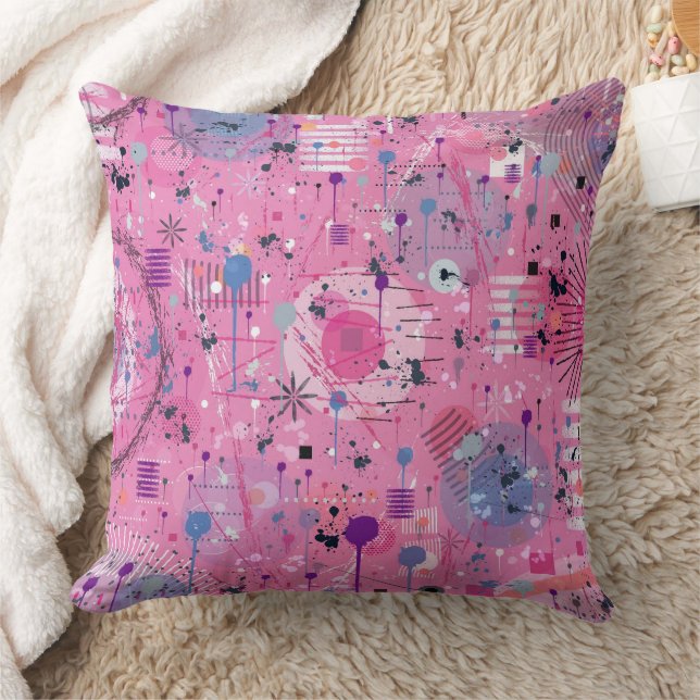 Coussin Art abstrait maximaliste rose  (Couverture)