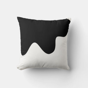 Coussin Art abstrait minimaliste noir et blanc moderne