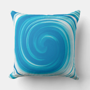 Coussin Art Abstrait moderne Bondi bleu Swirl