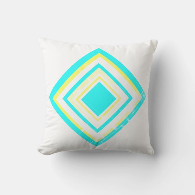 Coussin Art Abstrait Pale Turquoise Vert Bleu Blanc (Recto)