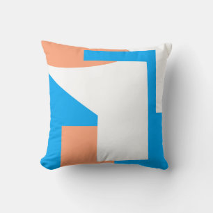 Coussin Art Abstrait Pastel Coral Lavender Bleu
