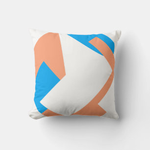 Coussin Art Abstrait Pastel Coral Lavender Bleu