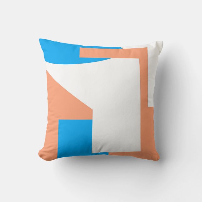 Coussin Art Abstrait Pastel Coral Lavender Bleu (Recto)