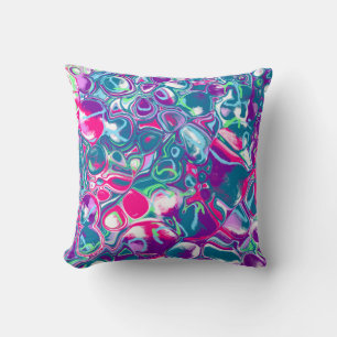 Coussin Art Abstrait rose et bleu