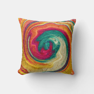 Coussin Art Abstrait spiral coloré