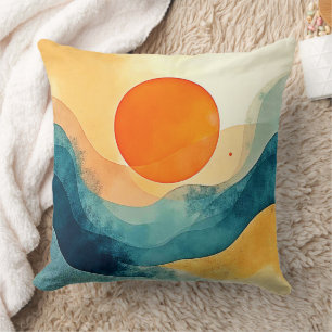Coussin Art Abstrait Sunset Waves