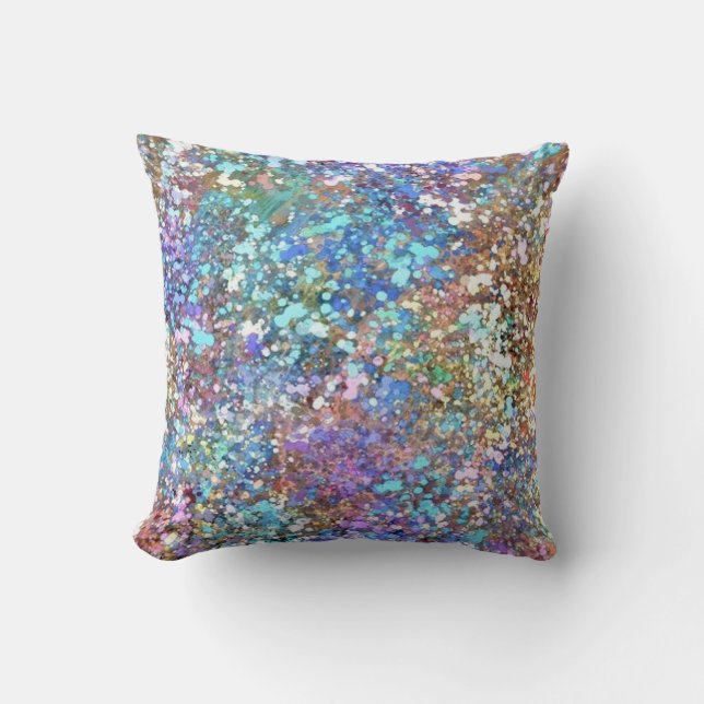 Coussin Art abstrait Taches de peinture et projections (Recto)