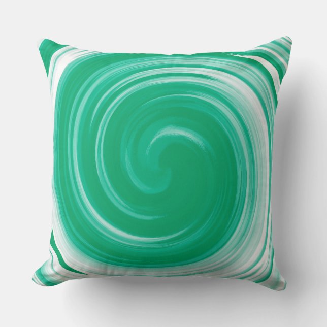 Coussin Art Abstrait Turquoise Moderne (Recto)