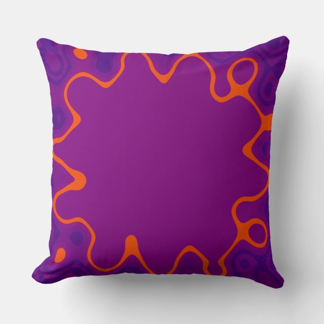 Coussin Art Abstrait violet orange (Recto)