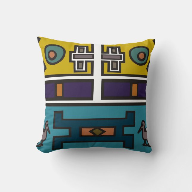 Coussin Art africain abstrait coloré (Recto)
