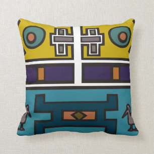 Coussin Art africain abstrait coloré
