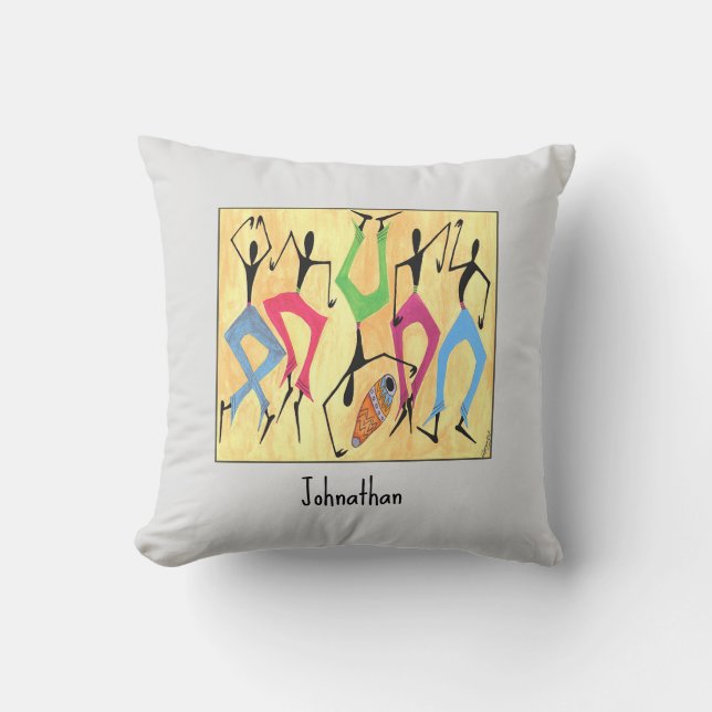 Coussin Art africain, Danse acrobatique (Recto)
