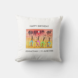 Coussin Art africain, exprimer le bonheur d'anniversaire