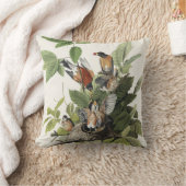 Coussin Art ancien nid d'oiseau Merle d'Amérique d'Audubon (Couverture)