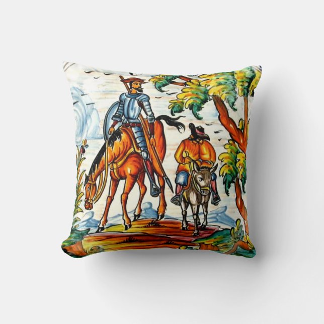 Coussin Art antique de poterie de majolique de Don don (Recto)