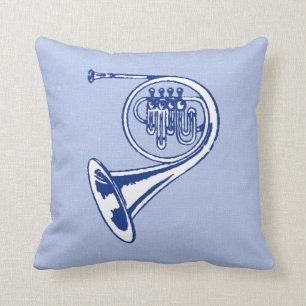 Coussin Art bleu de cor de harmonie
