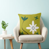 Coussin Art botanique abstrait de fleur de marguerite mini (Chaise)