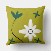 Coussin Art botanique abstrait de fleur de marguerite mini (Verso)