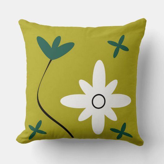 Coussin Art botanique abstrait de fleur de marguerite mini (Recto)