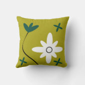 Coussin Art botanique abstrait de fleur de marguerite mini (Verso)