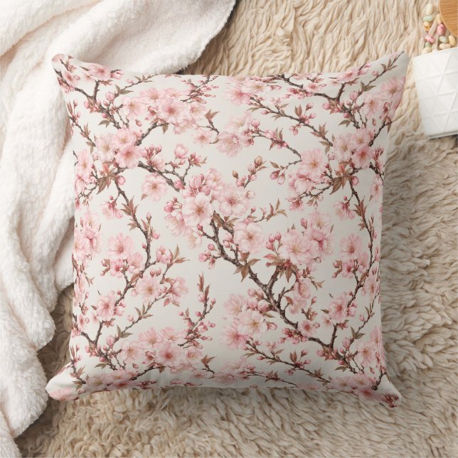 Coussin Art botanique de cerisier en fleurs aéré (Couverture)