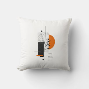 Coussin Art botanique géométrique abstrait moderne pour le