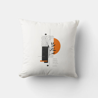 Coussin Art botanique géométrique abstrait moderne pour le