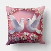 Coussin Art colombes de mariage (Verso)
