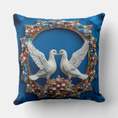Coussin Art colombes de mariage (Verso)