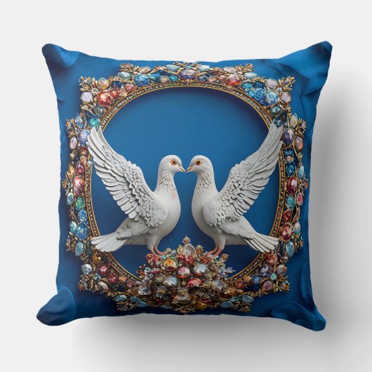 Coussin Art colombes de mariage (Recto)