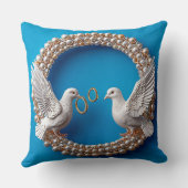 Coussin Art colombes de mariage (Verso)