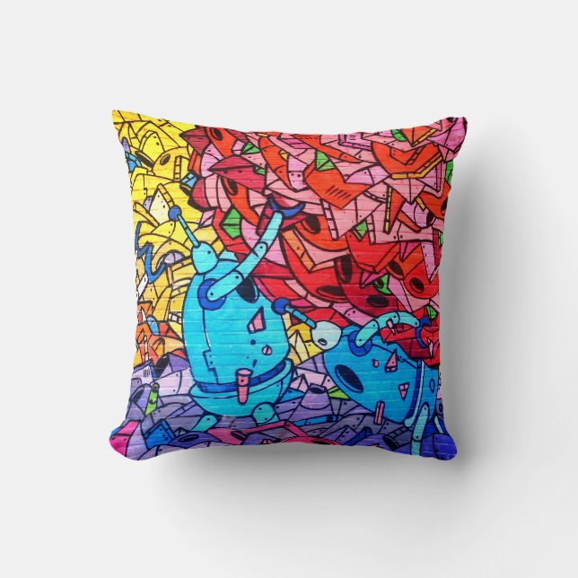 Coussin Art coloré de graffiti (Recto)