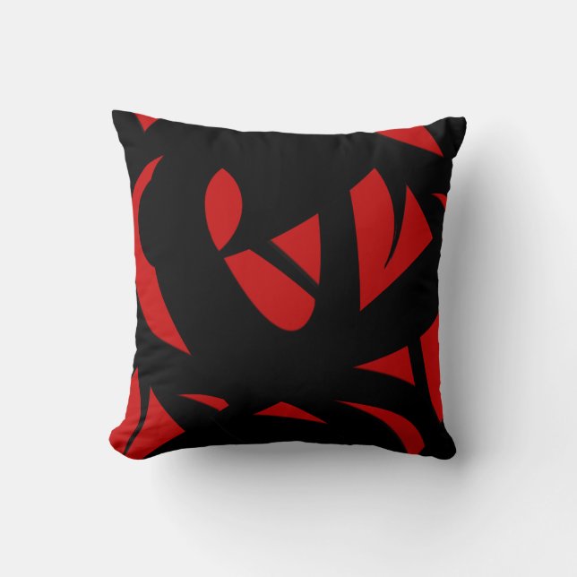Coussin Art contemporain Rouge / Noir (Recto)