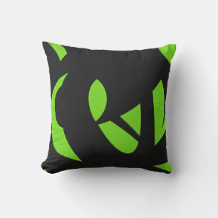 Coussin Art contemporain vert / noir