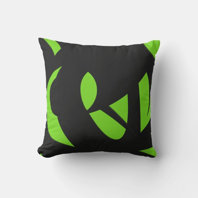Coussin Art contemporain vert / noir (Recto)