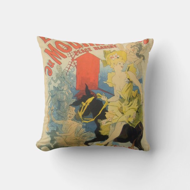 Coussin Art d'affiche de Toulouse Lautrec (Recto)