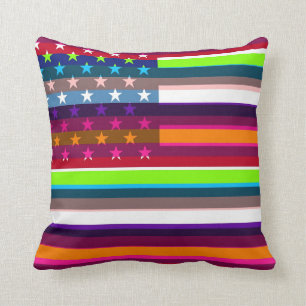 Coussin Art de bruit de drapeau américain 4