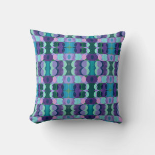 Coussin Art de cercle géométrique dans des tons froids