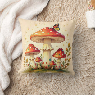 Coussin Art de champignons vintage Cottage Core