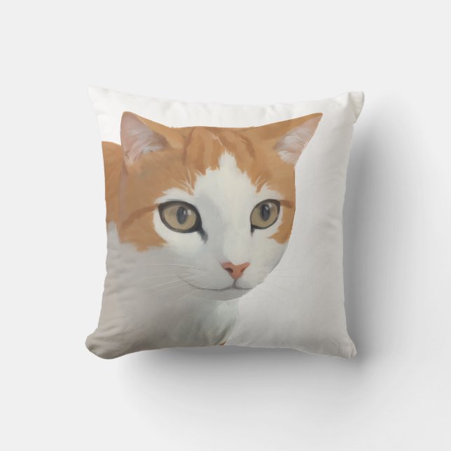 Coussin Art de chat roux adorable (Recto)