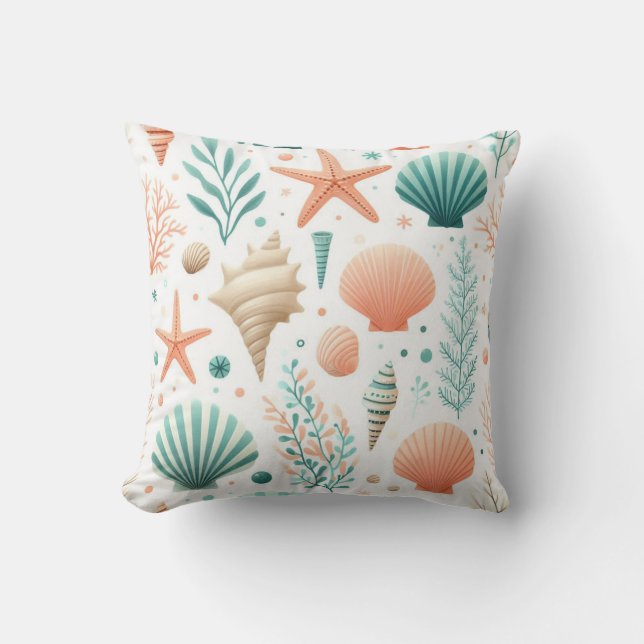 Coussin Art de coquillages côtiers (Recto)