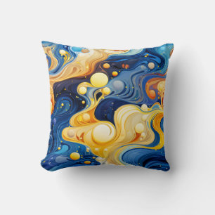 Coussin Art de design ondulé vibrant