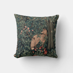 Coussin Art de faune de renard de verdure de William Morri