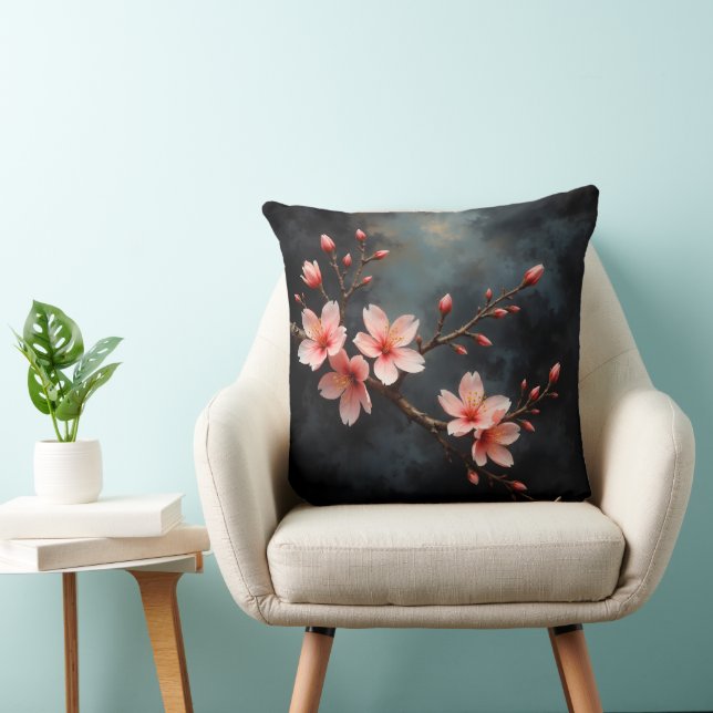 Coussin Art de fleur de pêcher vietnamienne (Chaise)